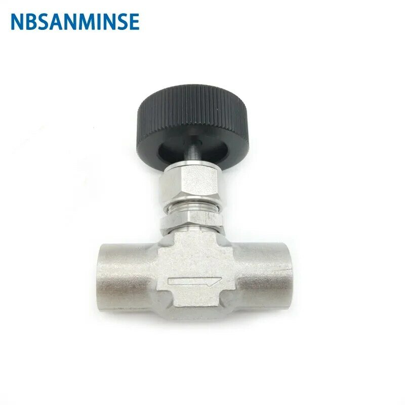 NBSANMINSE-miniválvula de aguja de aire y agua, rosca hembra/macho 1/8 1/4 3/8 1/2 3/4 1 NPT 6000 Psi, válvula de corte, NV-F/M