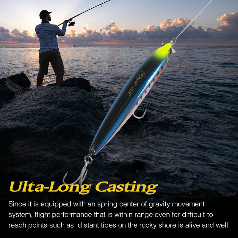 TSURINOYA Strong STINGER 125F Ultra หล่อยาวลอย Minnow 125มม.25G Strength น้ำจืดปลากะพงเหยื่อ Hard ประดิษฐ์