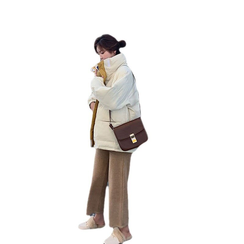 Jaqueta de parka de gola comprida feminina, casaco coreano, cardigã solto, cardigã quente, casual, novo, outono, inverno, 2023