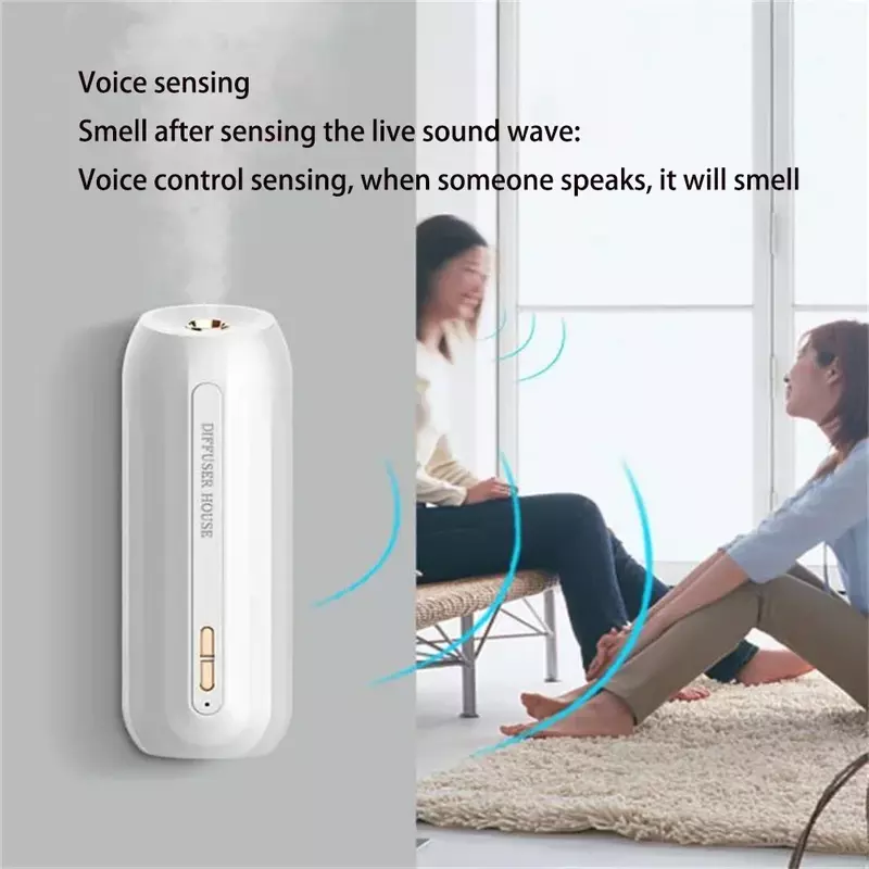 Mini Essential Oil Aromatherapy Machine Smart Sensor Voice Control Automatic Fragrance Bedroom Bathroom Car Acoustic Diffuser