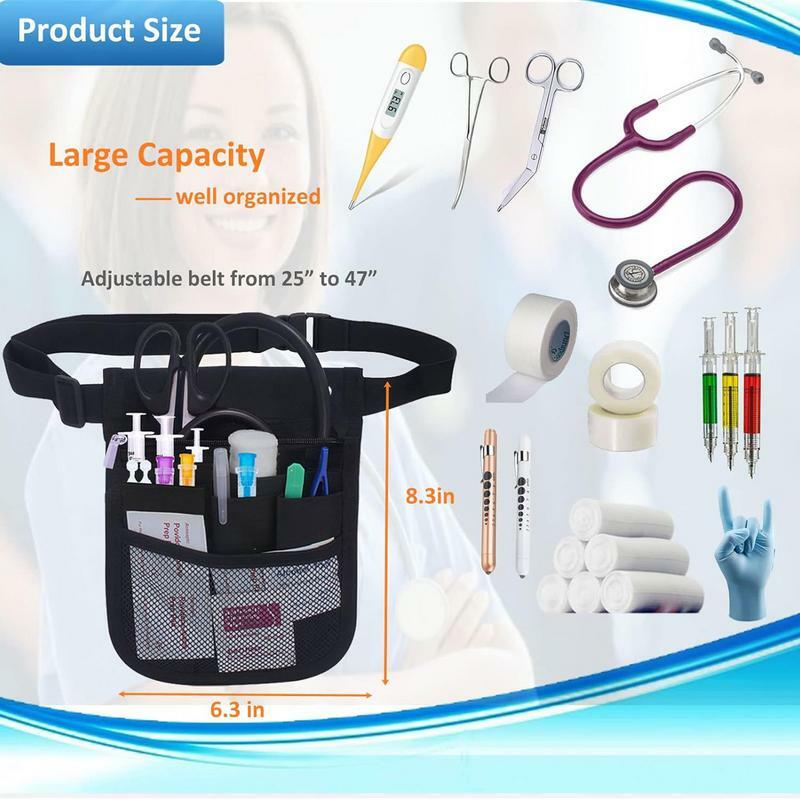Nurse Pouch Waist Bag Adjustable Work Fanny Pack Nurse Belt Bag Large Capacity Nurses Fanny Pack Multifunctional Nurse Pocket