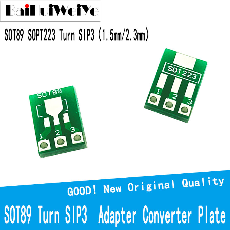 Adaptador de doble cara SMD de 50 piezas SOT223 SOT89 SOT-89 SOT22-3 SIP3, convertidor SOT SIP IC Socket PCB Board Diy