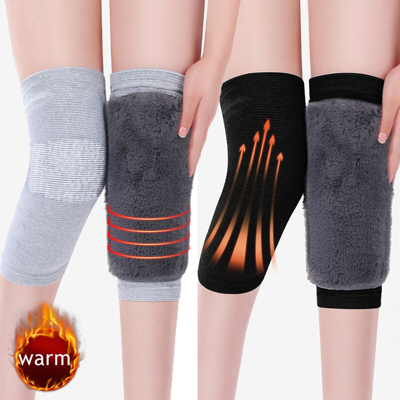 Rabbit Hair Winter Warm Knee Pads For Women Men Old People Cold Leg Arthritis Kneepad Thicken Knee Support Leg Protector Cover