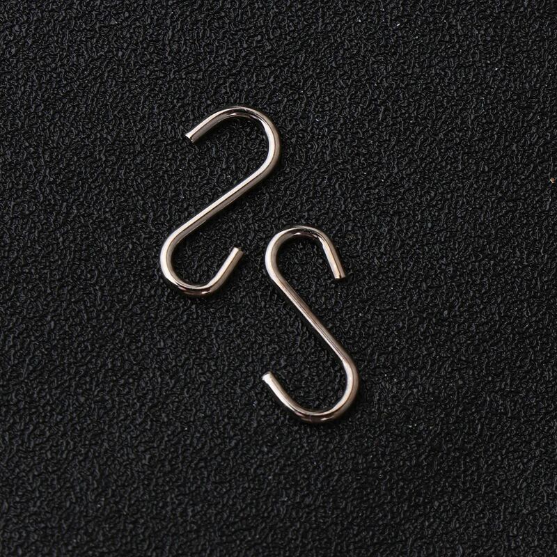 Kait gantung baja tahan karat, aksesori perhiasan logam DIY kait gantungan kokoh bentuk S Mini 100 buah