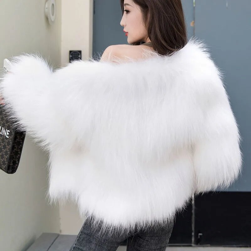 Женская куртка из искусственного меха, свободная универсальная куртка из искусственного меха, Корейская версия, Осень-зима 2023