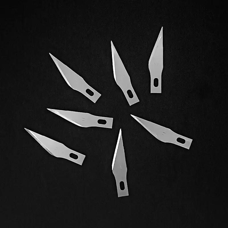 50/100Pcs ใบมีดสแตนเลสสตีลแกะสลักมีดใบมีดใบมีดโลหะไม้แกะสลักใบมีดสำรองผ่าตัดเครื่องมือหัตถกรรม