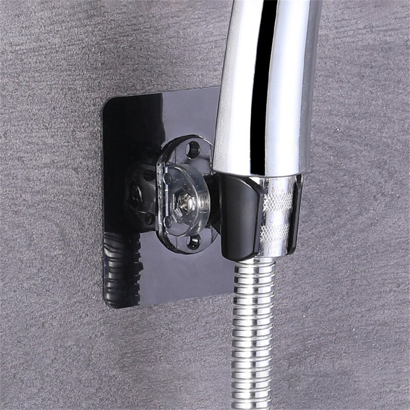 Staffe di supporto per soffione doccia supporto regolabile per montaggio a parete a ventosa nera per accessori da bagno senza vasca da bagno con supporto per trapano
