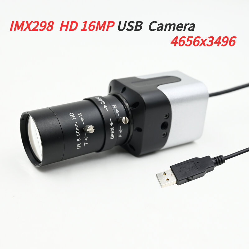 GXIVISION USB 산업용 검사 기계 비전 드라이버리스 플러그 앤 플레이 카메라 카메라, 16MP 해상도, 4656X3496, 10fps