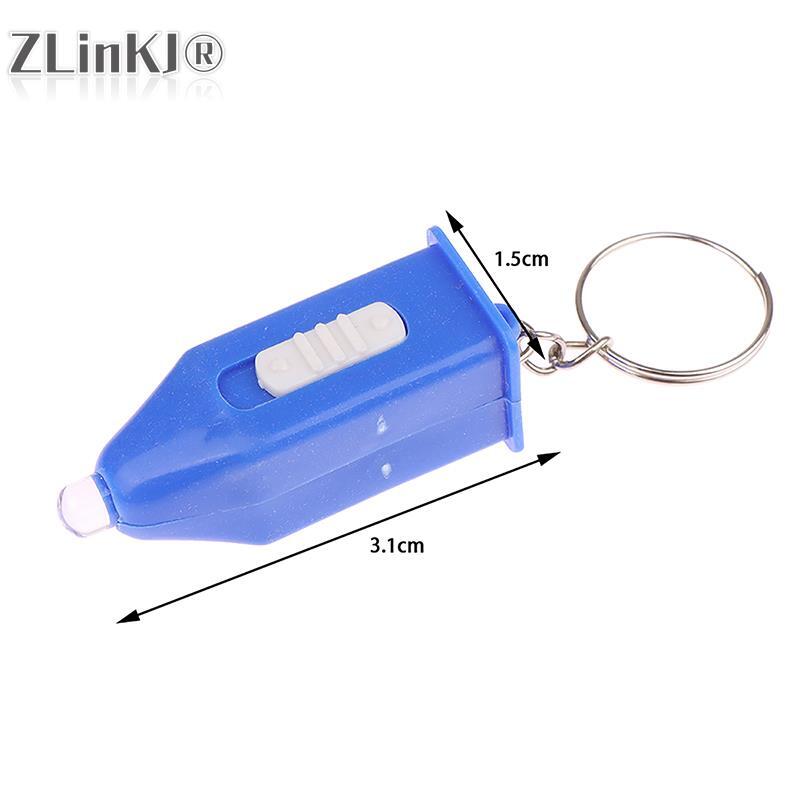 Mini Lanterna de plástico ultravioleta, pingente pequeno, chaveiro ao ar livre, fácil de transportar, luz roxa, presente, 1pc