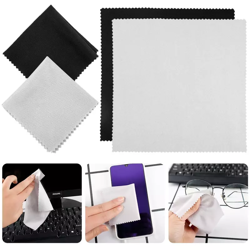 Lingettes de nettoyage en microfibre, 10 pièces, pour ordinateur portable, PC, TV, caméra, écran de téléphone portable, Kit de nettoyage de lunettes