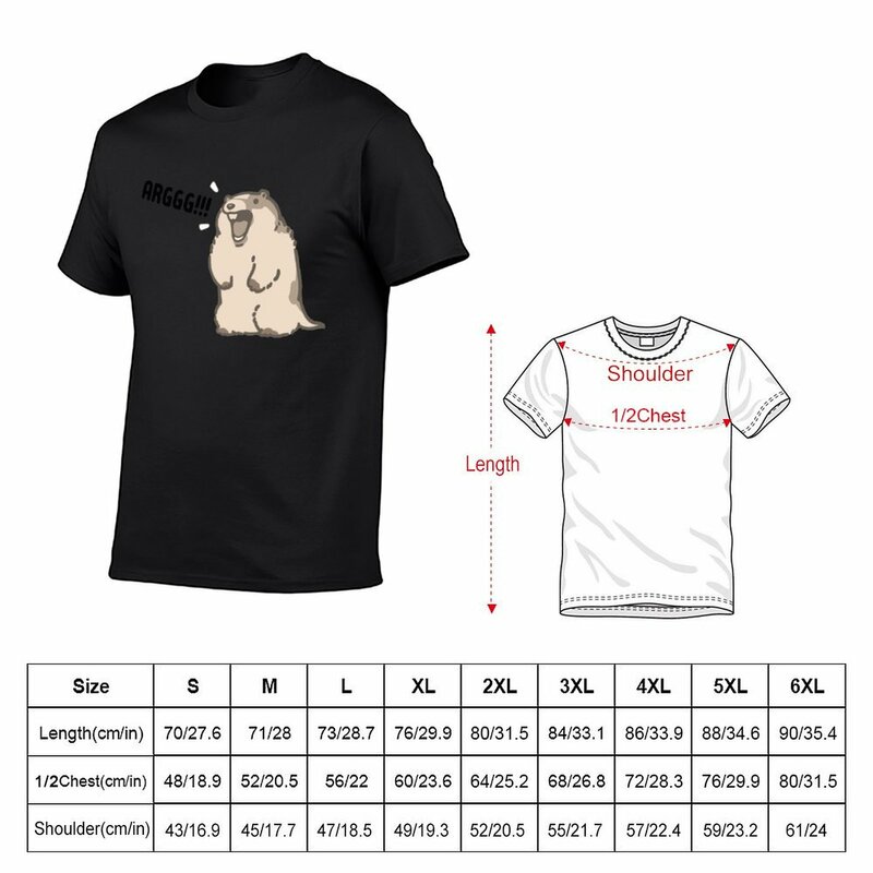 Camiseta divertida para hombre, ropa vintage de moda coreana, tallas grandes, Meme, marmota, día de la Marmota