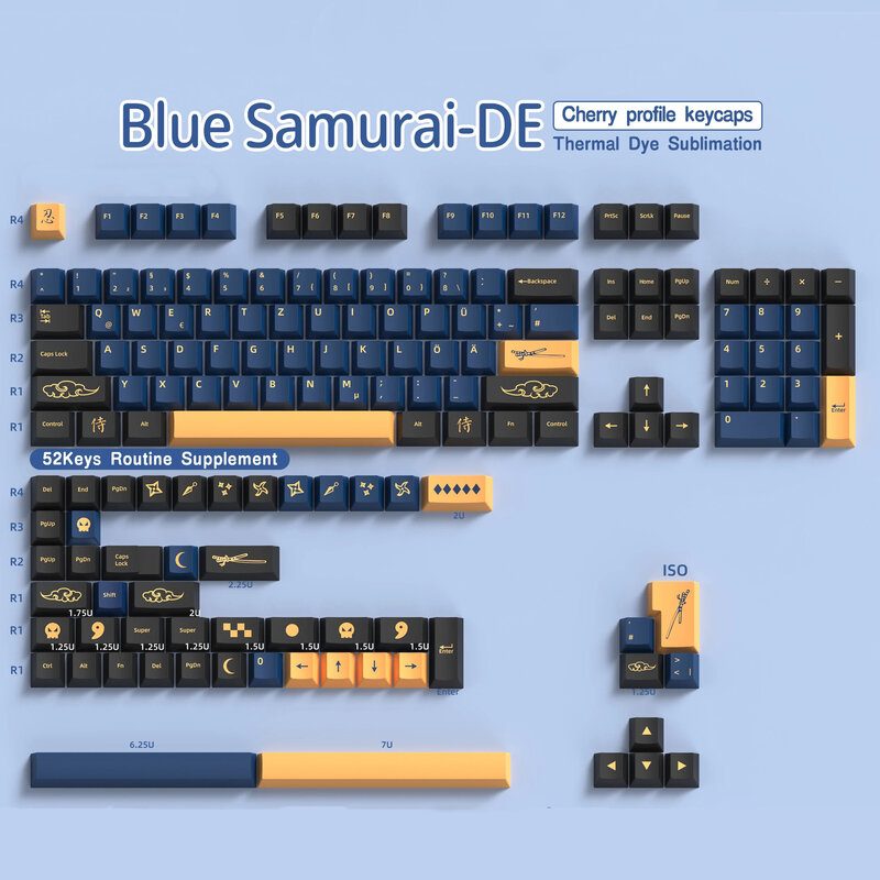 Немецкая клавиатура колпачки для клавиш Вишневый профиль PBT Sub Dye ISO раскладка DE колпачки 136-156 клавиши для механической клавиатуры 7U Space