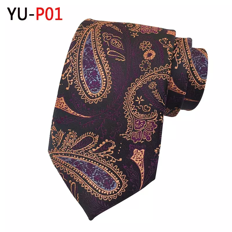 High Quality Men Necktie 8CM Paisley Flower Jacquard Weave Tie Dress Up Business Casual Neckwear Gift gift for Father's Day