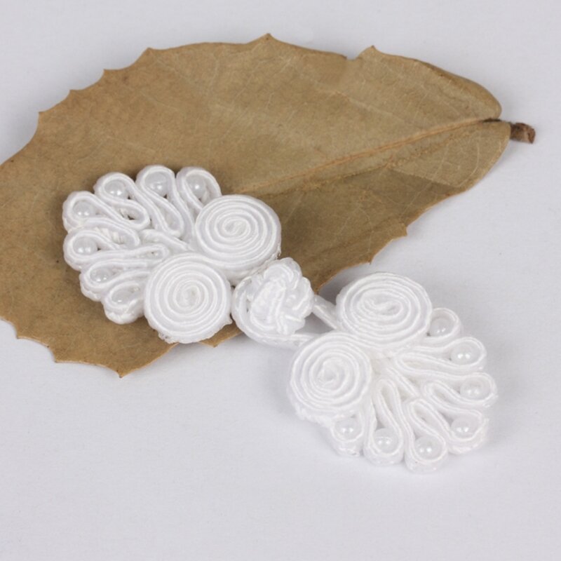 Bouton Cheongsam chinois à sept perles, fermetures à nœud faites à main pour couture