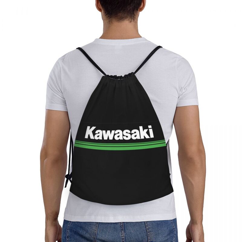 Motorrad Kawasakis Motorsport Kordel zug Rucksack Fitness studio Sport Sackpack String Motor cross Tasche zum Laufen