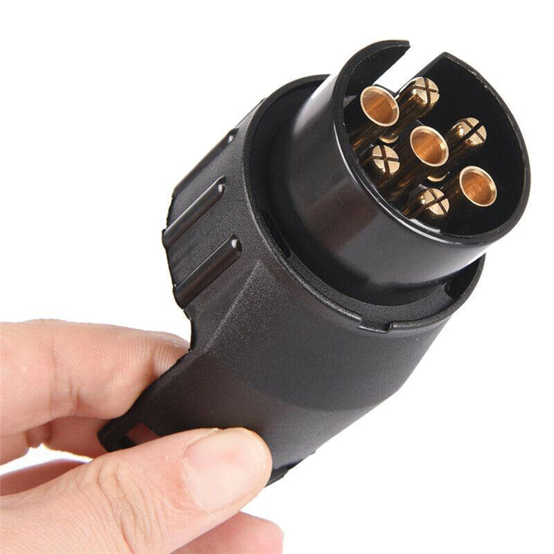 7 To 13 Pin Plastic Trailer Socket Car Accessories Caravans 13 Pole Tow Bar Towing Socket Plug 12V Electrical Connector Adapter