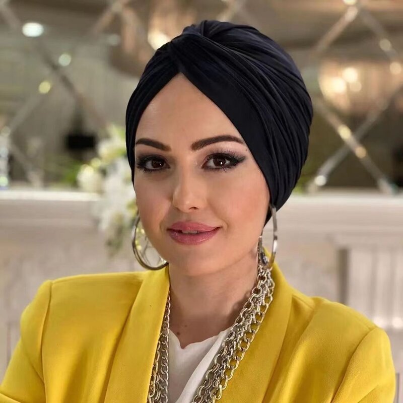 Abaya-Hijab blanc musulman pour femmes, sous-casquette, maillot islamique, instantané, rond, froissé, modal arabe