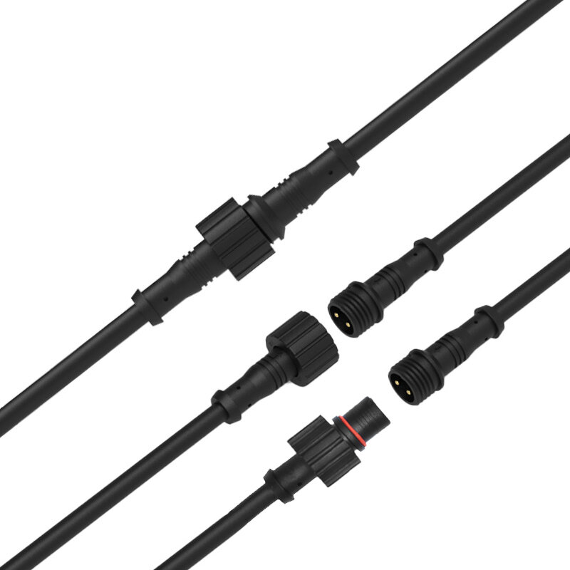 YXY-Connecteur LED M12/M14/M16 Mâle à Femelle, Câble PVC pour Bandes Lumineuses, Étanche IP68, 2 Broches, 3 Broches, 20/22cm