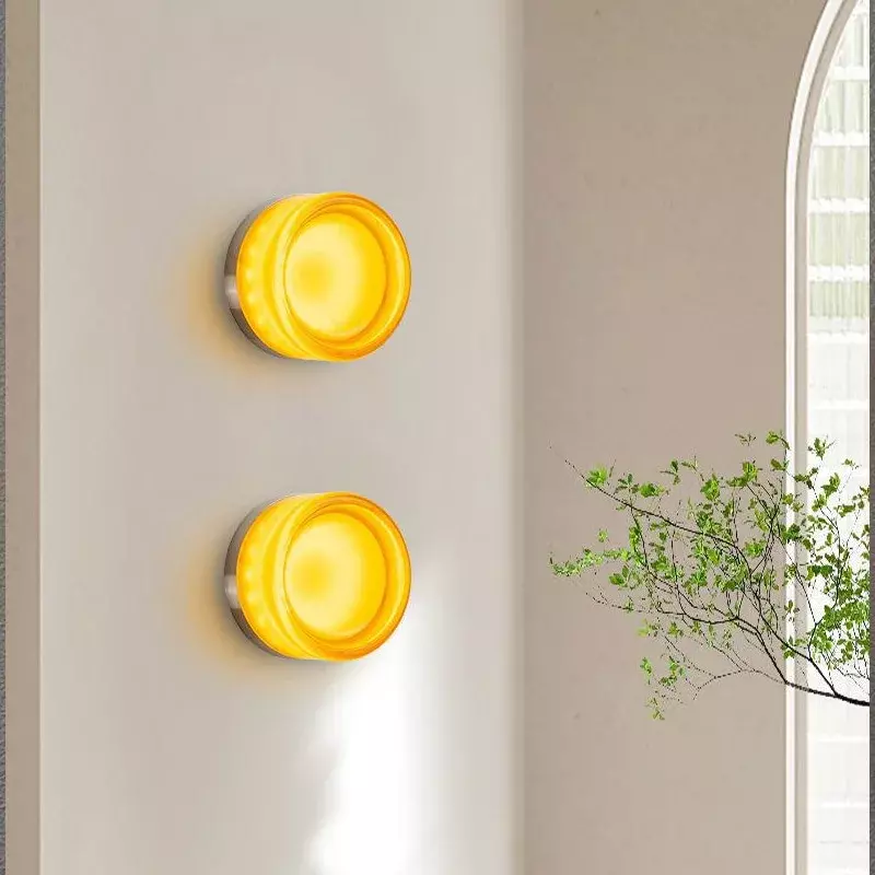 Nordic Smoke Grey LED Wall Lamp, Indoor Home-Appliance Decoração Fixture, Luzes âmbar para estudo quarto de cabeceira