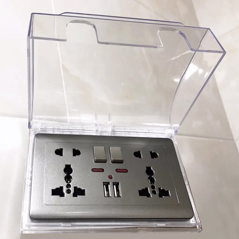 146 wasserdichte Spritz box für Wand steckdosen weiße transparente Schutz abdeckung für Waschraum steckdosen