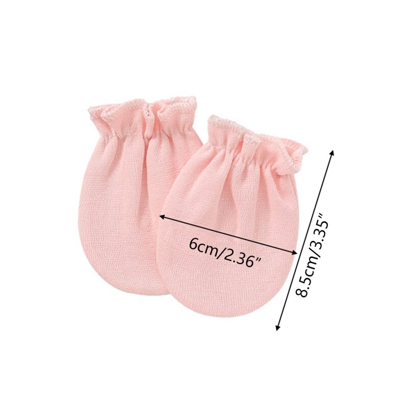 Newborn for Protection Face Scratch Hands Gloves Solid Color No Scratch Mittens Dropship