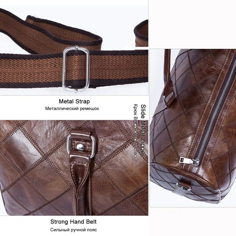 WESTAL Męska torba podróżna Duffel Bag Genuine Leather Big Weekend Bags Large Totes Overnight Carryon Hand Bag Travel Bags Luggage 8883