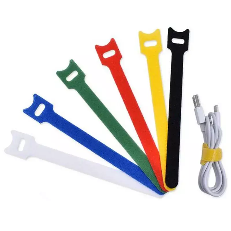 50Pcs Nylon Fastening Cable Ties Adjustable Cord Ties,Cable Management Straps Hook Loop Cord Organizer Wire Ties Reusable