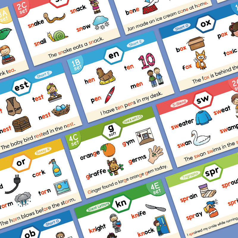 65 Karten Englisch Phonics Karteikarten 118 Gruppen Montessori Lernspiel frühes Lernspiel zeug für Kinder Kinder Lernhilfe