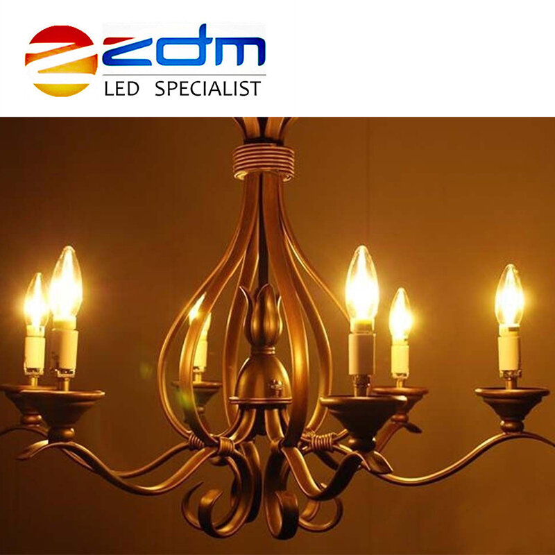 Ampoule LED Edison à filament blanc chaud, lampe bougie E14, C35, 2W, 4W, 6W, 220V, ST64, A60, 220V