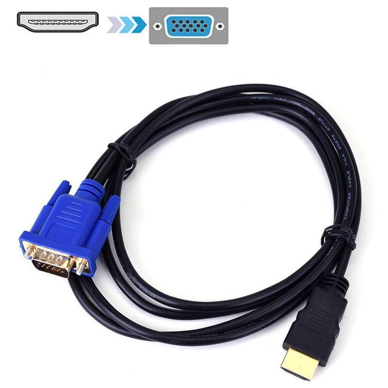 Kabel Adaptor Konverter Audio Video Pria, Kompatibel dengan HDMI 1.8M 1080P HDMI untuk PC Laptop