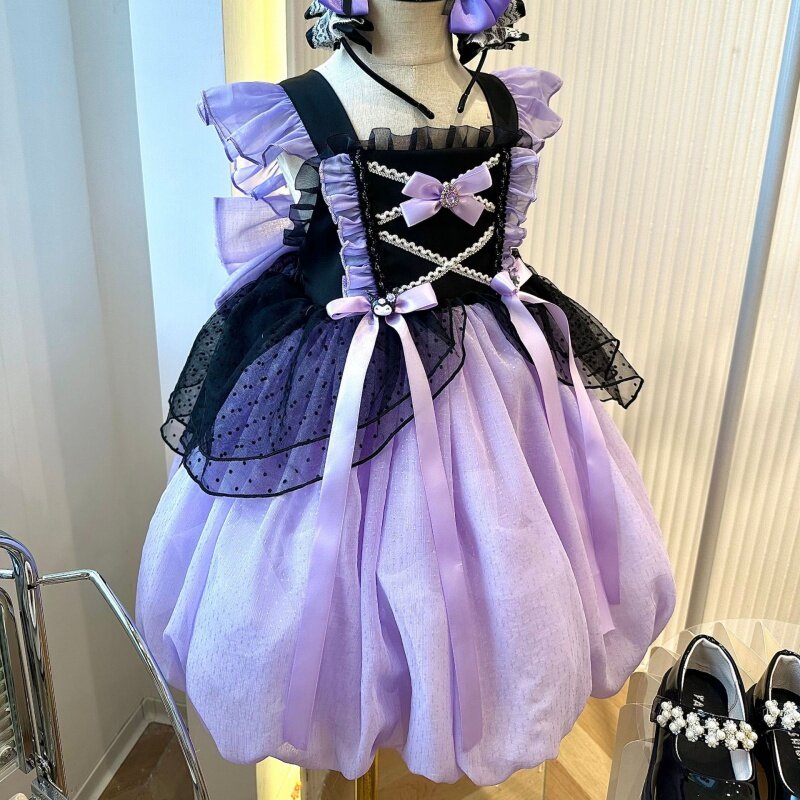 Girls' Autumn New Cos Children's Clow M Princess Luminous Sleeveless Puffy Lantern Dress