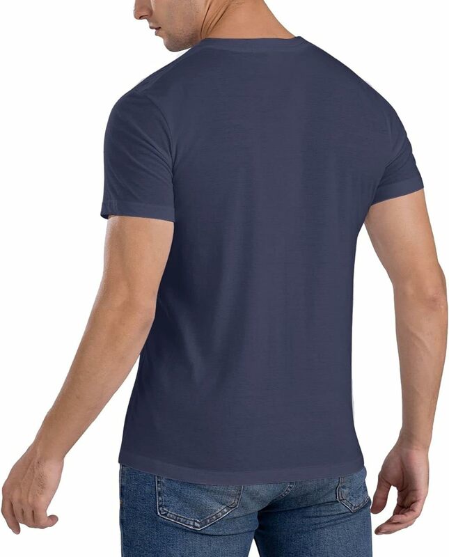 Męskie z krótkim rękawem fajne luźna koszulka klasyczne Top z okrągłym wycięciem na szyi
