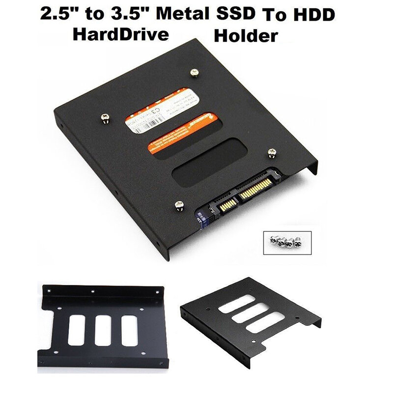 Suporte adaptador de montagem metálica Dock, suporte do disco rígido, gabinete do PC, 2.5 Polegada, SSD, HDD, 3.5 Polegada