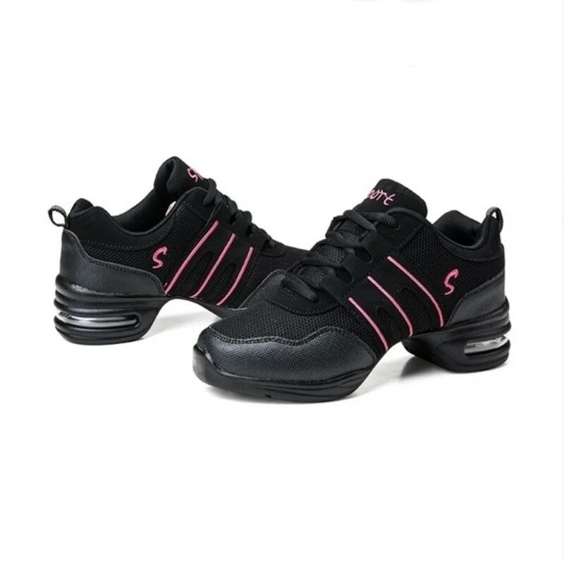 Танцевальная обувь, спортивная обувь для современных джазовых танцев, дышащая танцевальная обувь с мягкой подошвой, кроссовки для женщин и девушек, обувь для тренировок 5 см