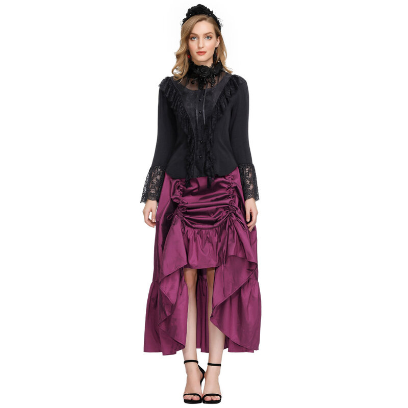 Женская Регулируемая юбка-трапеция в стиле стимпанк, с эластичным поясом