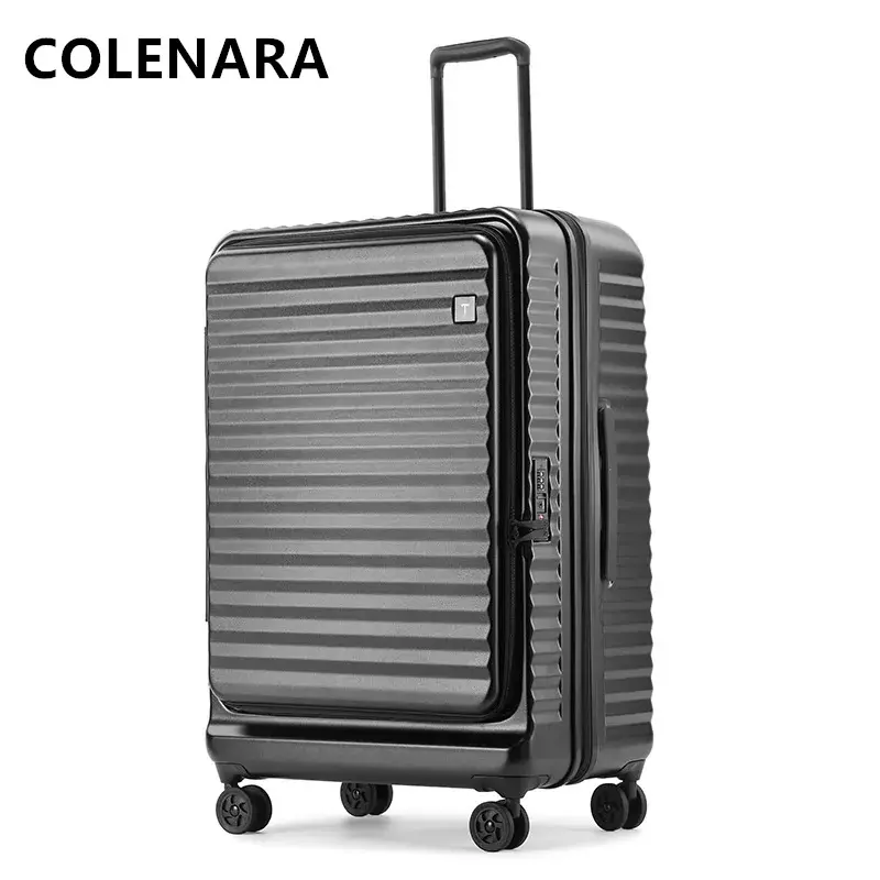 COLENARA-Valise d'embarquement pour ordinateur portable, valise à roulettes à ouverture avant, sac de voyage à roulettes, bagages de cabine, haute qualité, 20 ", 24", 28"