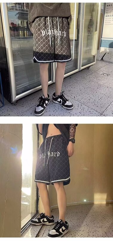 Pantalones cortos vaqueros con teñido anudado para hombre, ropa de calle de lujo, estilo Retro americano, moda coreana, Hip-hop, 2024