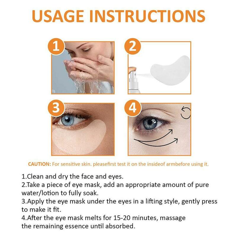 Masker mata kolagen larut dalam, kosmetik perawatan kulit pelembap garis halus lingkaran hitam menghilangkan kantung mata anti-keriput 5 pasang