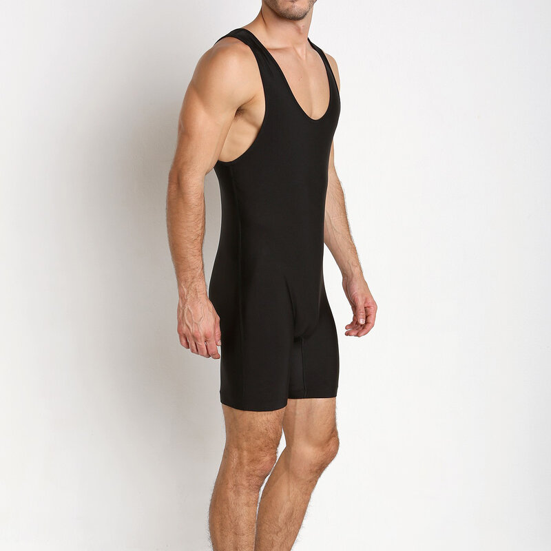 Simples preto wrestling singlet bodysuit collant outfit underwear ginásio triathlon powerlifting roupas de natação correndo skinsuit