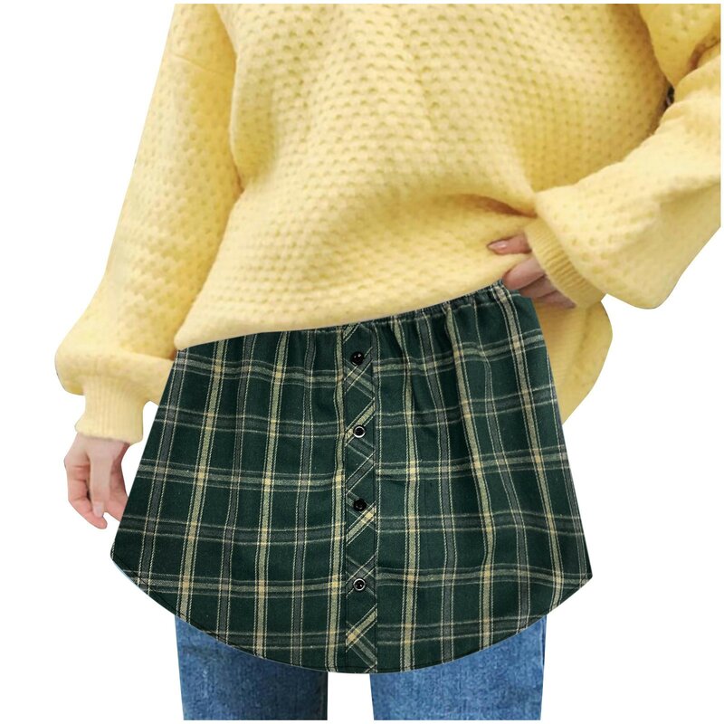 Detachable Underskirt Women Fake Irregular Shirt Extenders Grils Striped Shirt Tail Blouse Hem Fake Hem Multicolour Mini Skirt