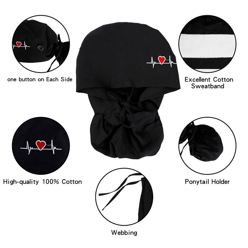 Unisex Tieback Pet odzież medyczna farmaceuta klinika kapelusz dentysta długi ekg Lab Cap pielęgniarka chirurgiczne pracy czapki pielęgniarstwo kapelusze 2022