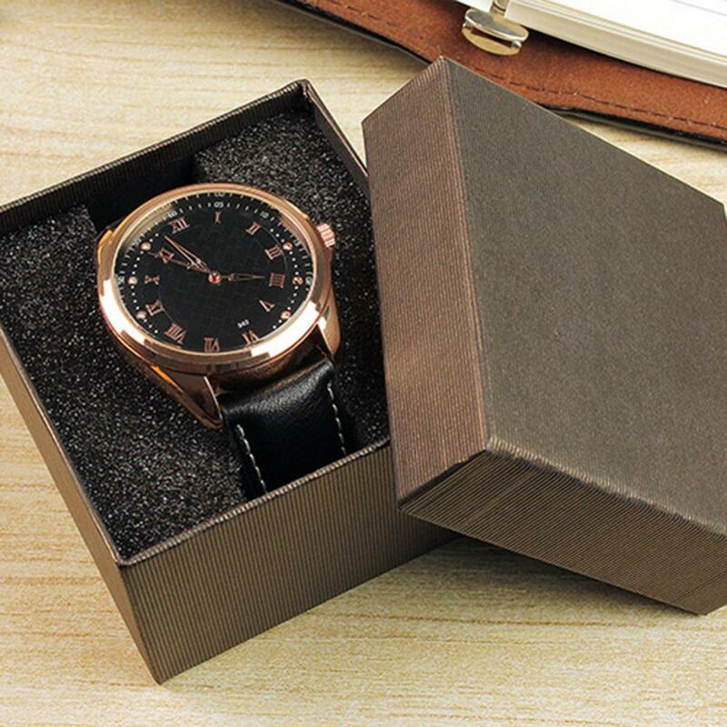 Portable Vintage Watch Display Case Watch Storage Box Watch Organizers Square Bracelet Jewelry Holder Storage Case Packaging Box