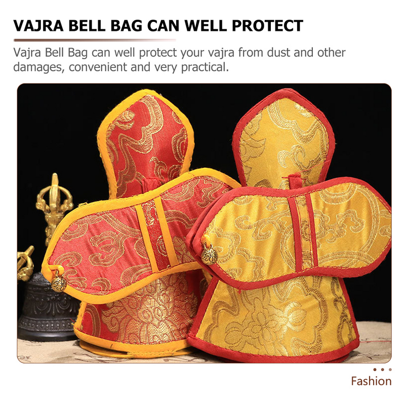 Vajra Storage Bag Bags Musical Instrument Temple Bell Brocade Container Waterproof for Thickened Meditation Dorje Organizer