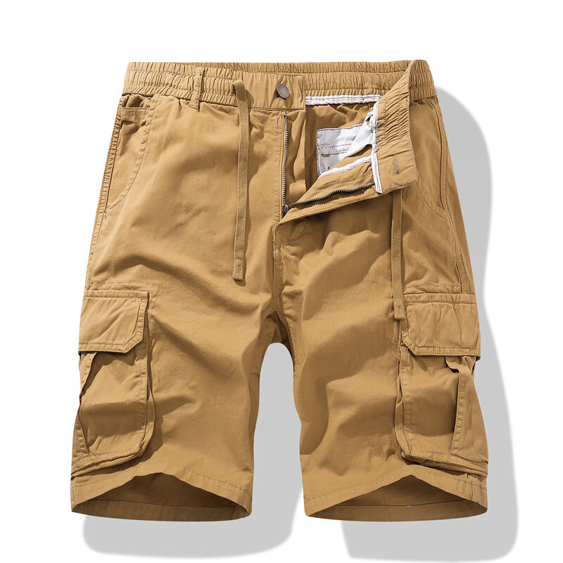 Short cargo décontracté multi-poches pour homme, pantalon cargo en coton, taille élastique, militaire, haute qualité, été, nouveau, taille 4XL