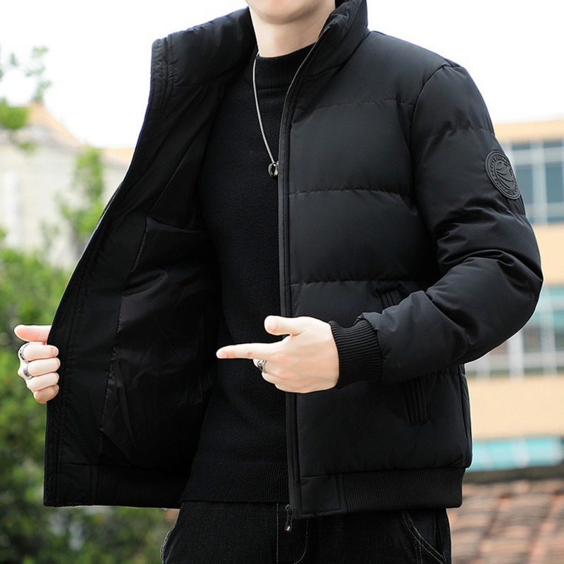 Piumino da uomo colletto alla coreana Casual Streetwear cotone imbottito cappotto caldo spesso leggero abbigliamento Streetwear da uomo