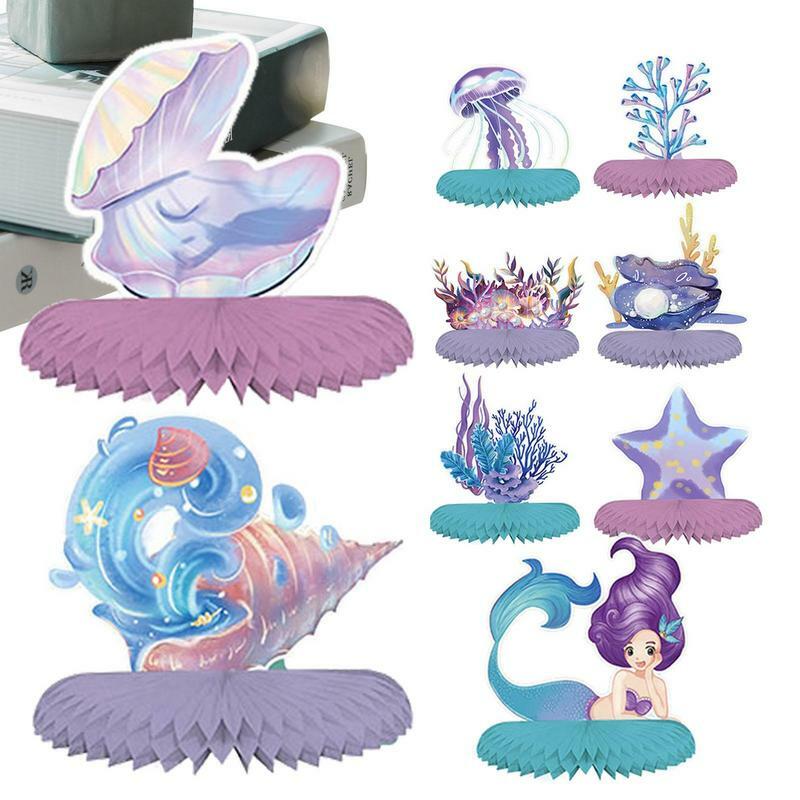 Syrenka centralny element 9 sztuk syrenka dekoracje na Baby Shower motywem oceanicznym ozdoby stołowe elementów na przyjęcie urodzinowe dziecko