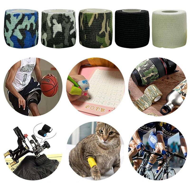 Self Sports Tape Bandage Knee First Aid Therapy Elastic Self Wrap Tape Adhesive Colorful Injury Bandage Proof Pet Non-woven T9Z0