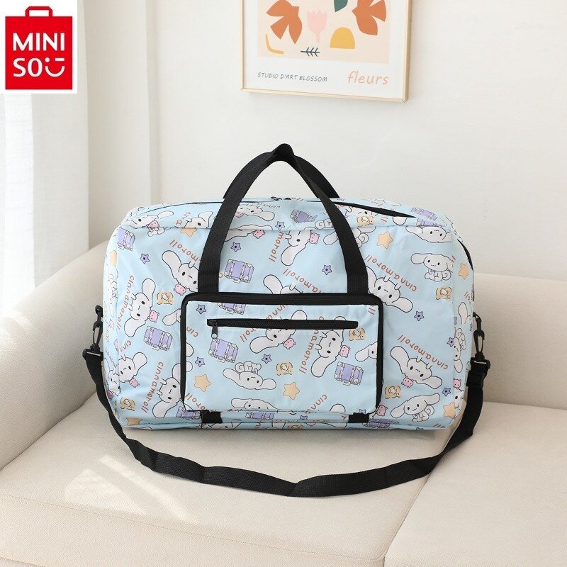 MINISO-Bolso de viaje plegable y práctico para mujer, bolsa de equipaje de alta calidad, Oxford, Spin, Hello Kitty, Jade, Gui, perro impreso
