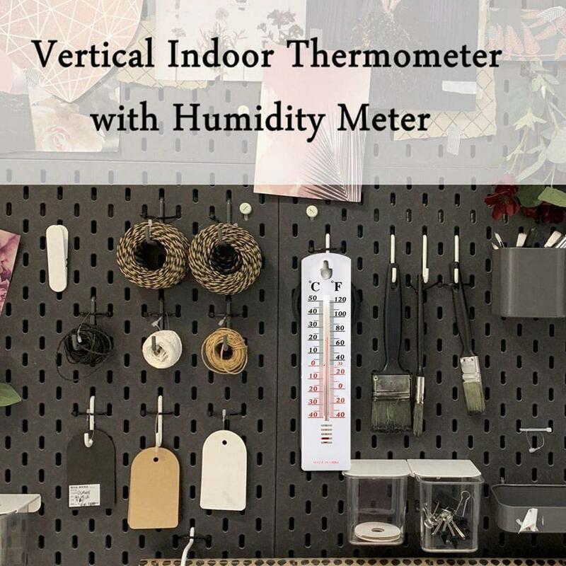 壁に取り付けられた温室温度計、ダブルスケール、垂直温度測定ツール、家庭、庭、オフィス