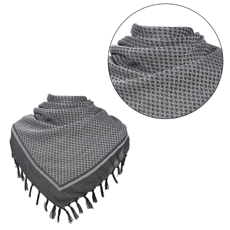 Mens Shemagh Scarves Keffiyeh Square Scarf with Tassels Thicken Arab Headscarf